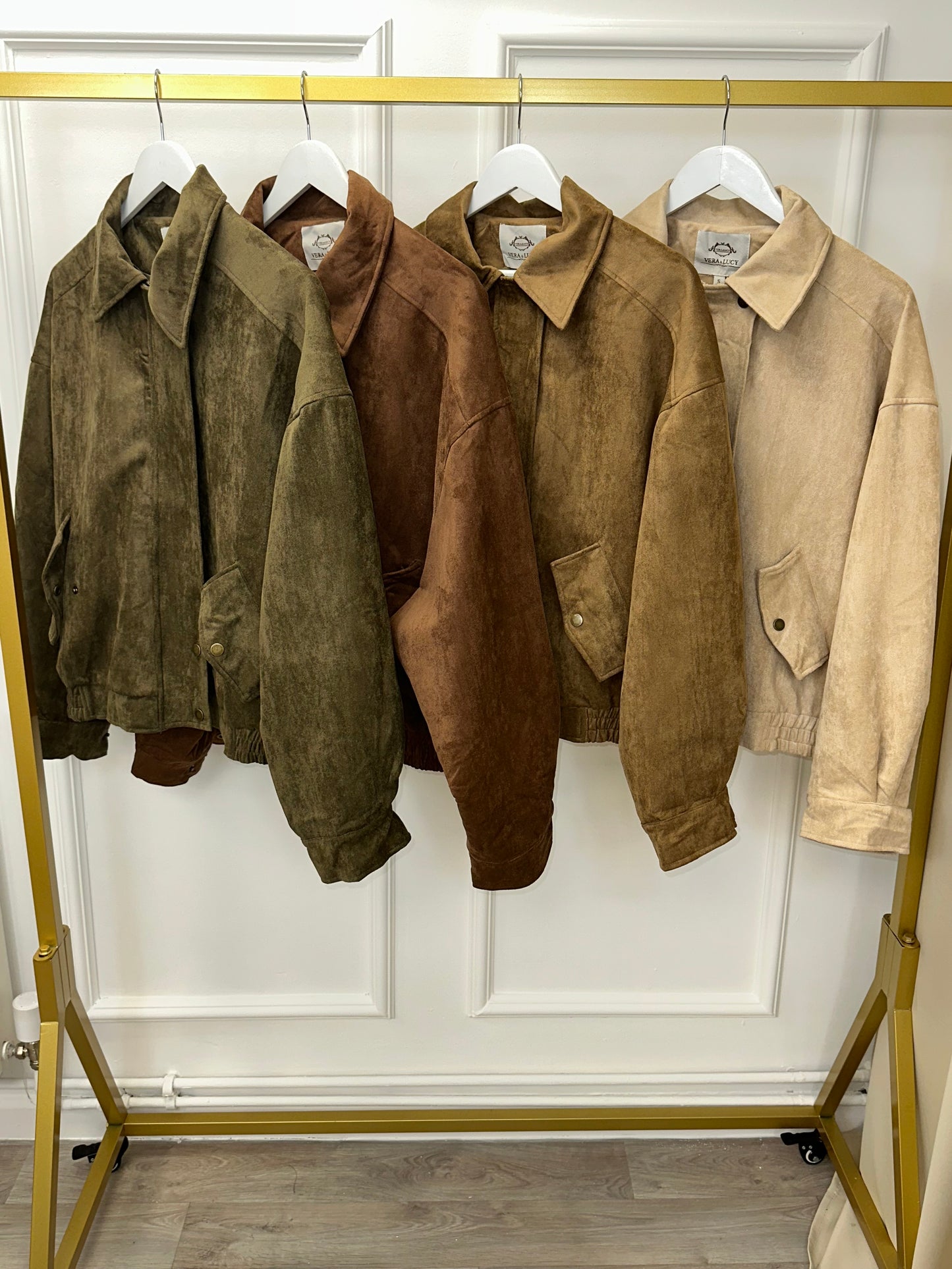 NALA” Faux Suede Bomber Jacket