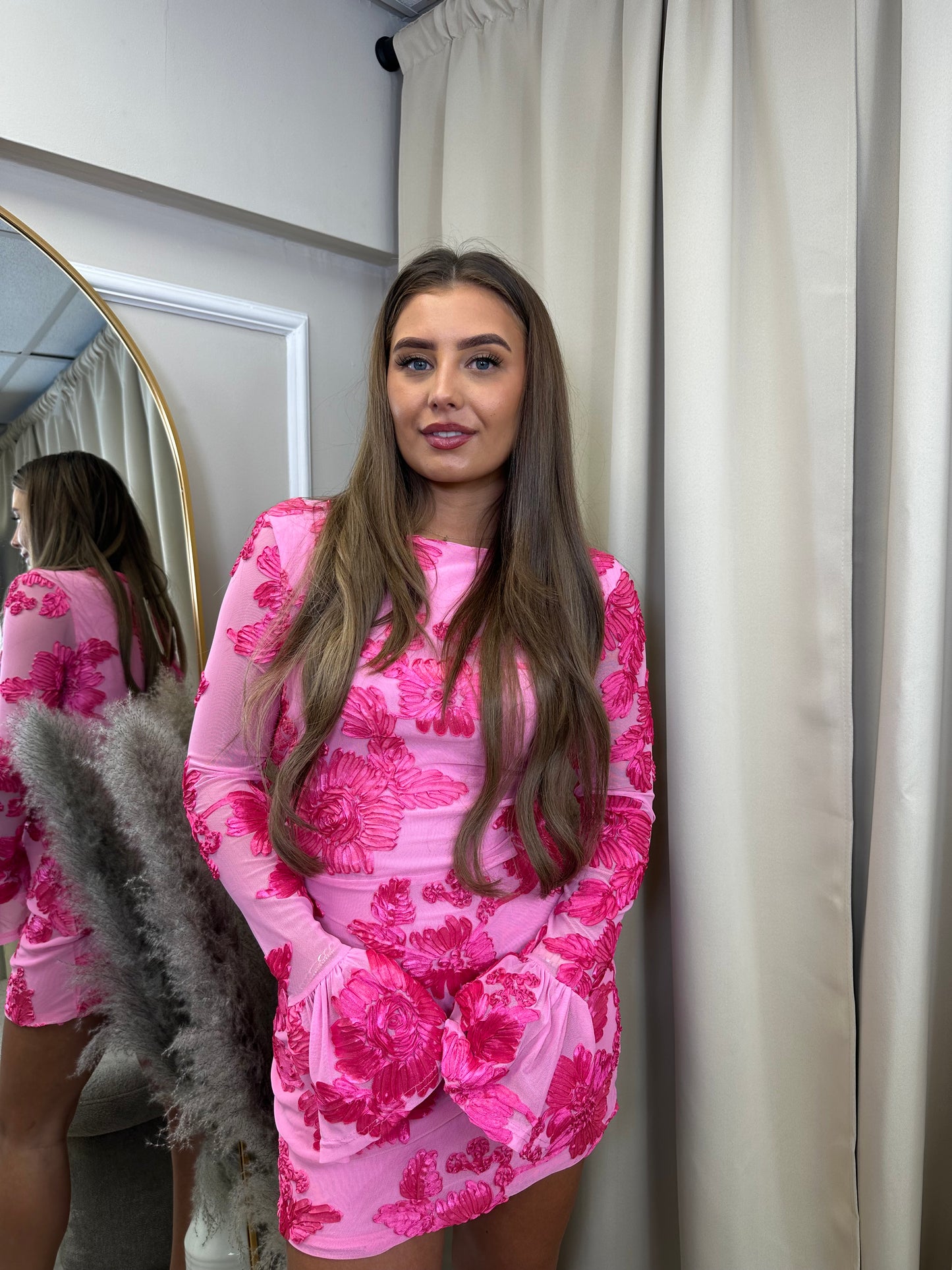 Floral Lace Lined Mini Dress