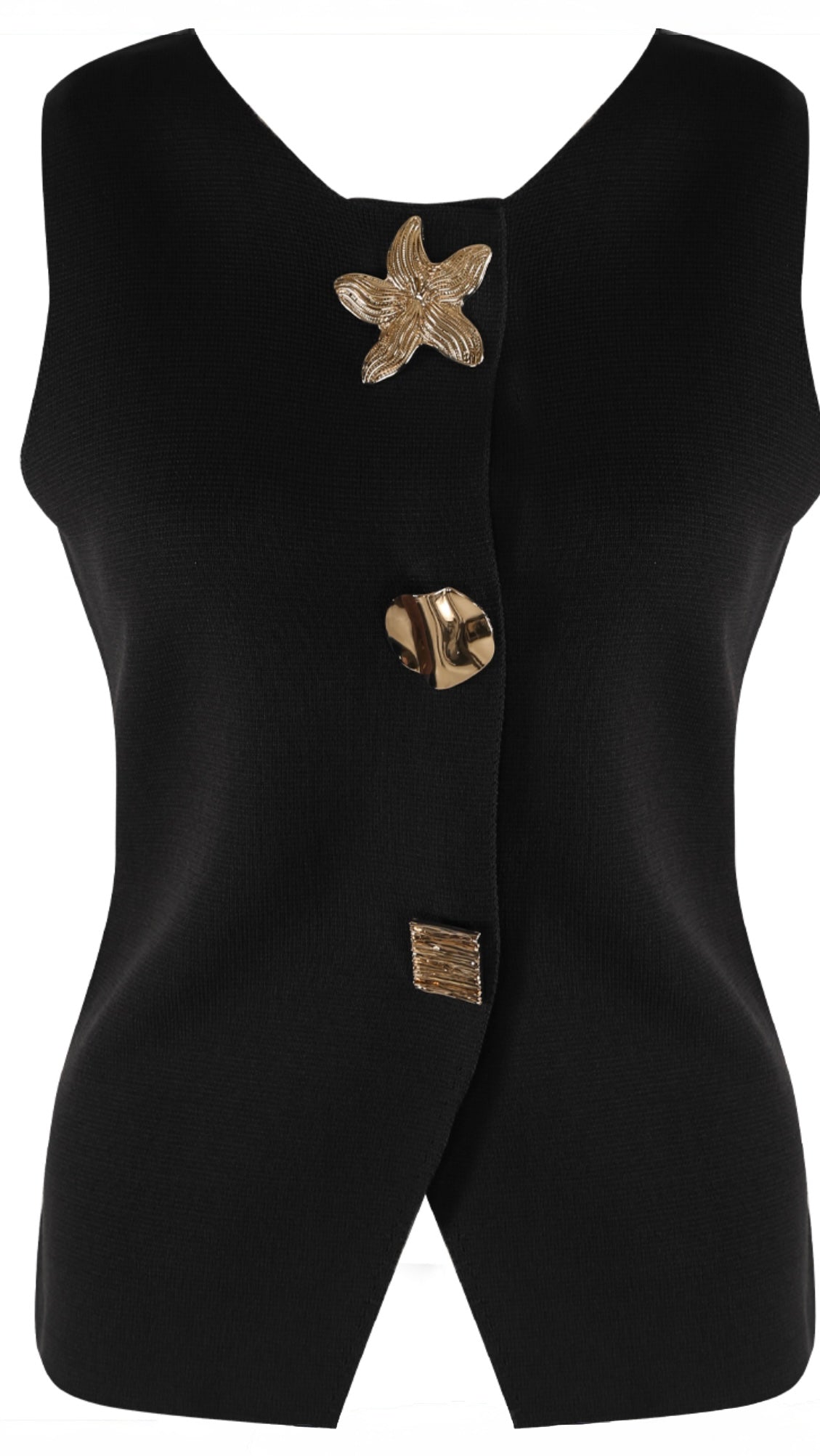 Statement Button Fine Knit Waistcoat