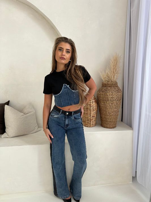 Contrast Jeans Black / Denim