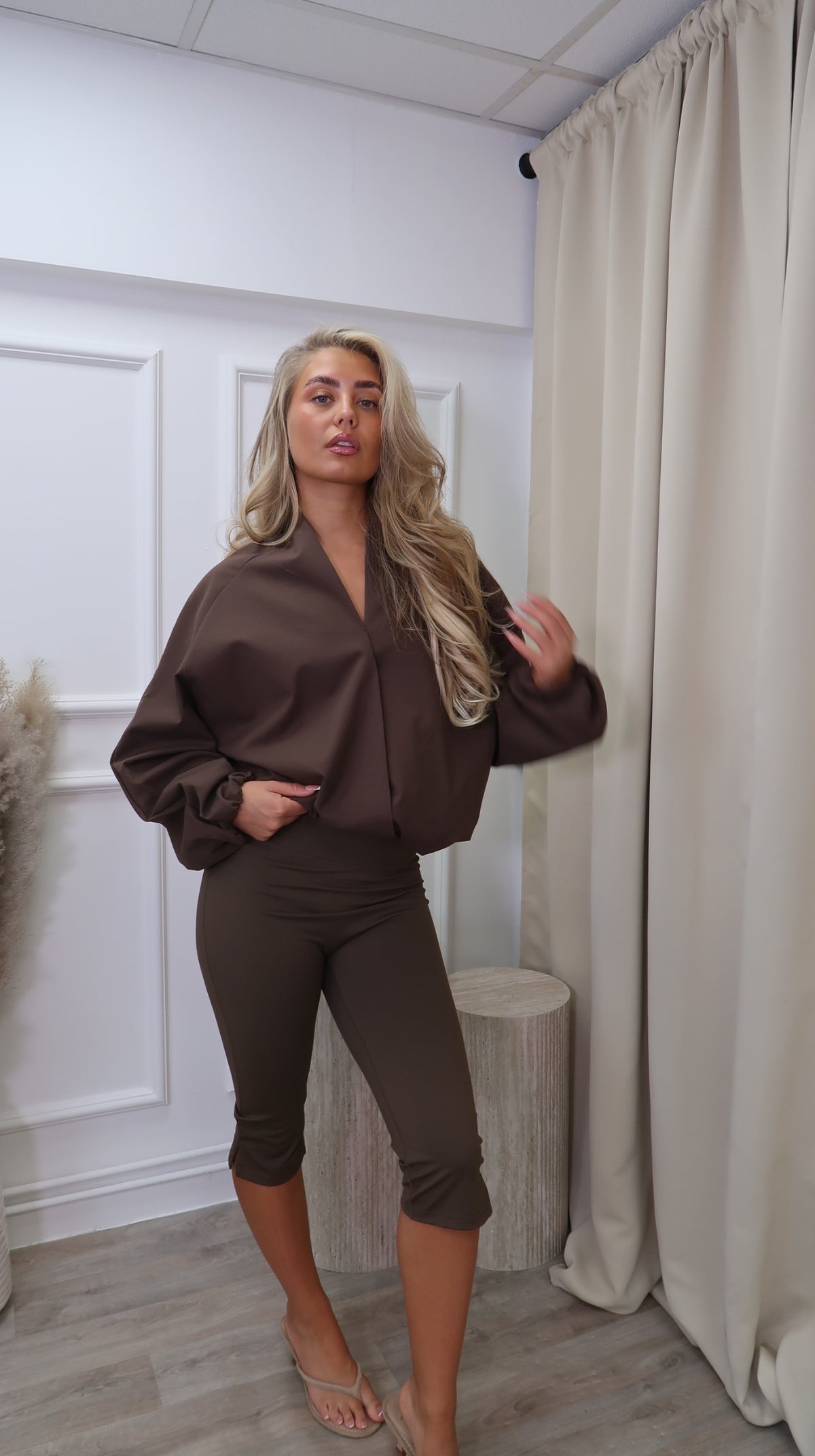 Chocolate pull on jacket