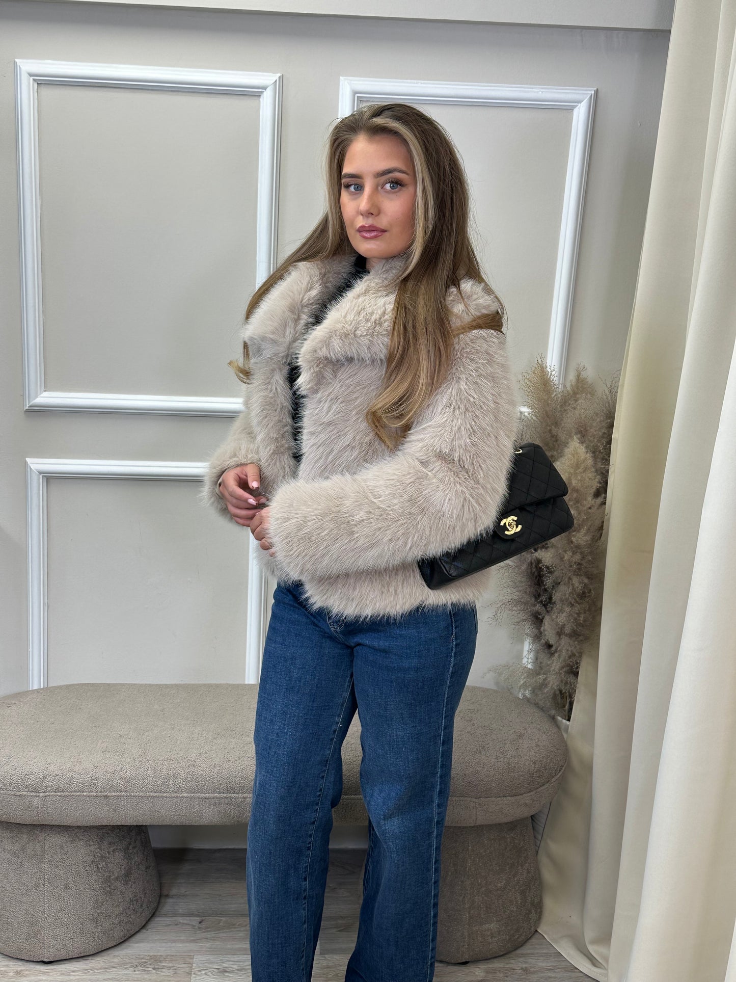 CELINE” FAUX FUR JACKET