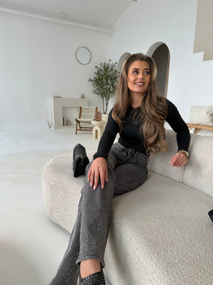 Premium Grey sequin Straight Jeans - regular leg