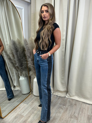 Contrast Jeans Black / Denim regular leg
