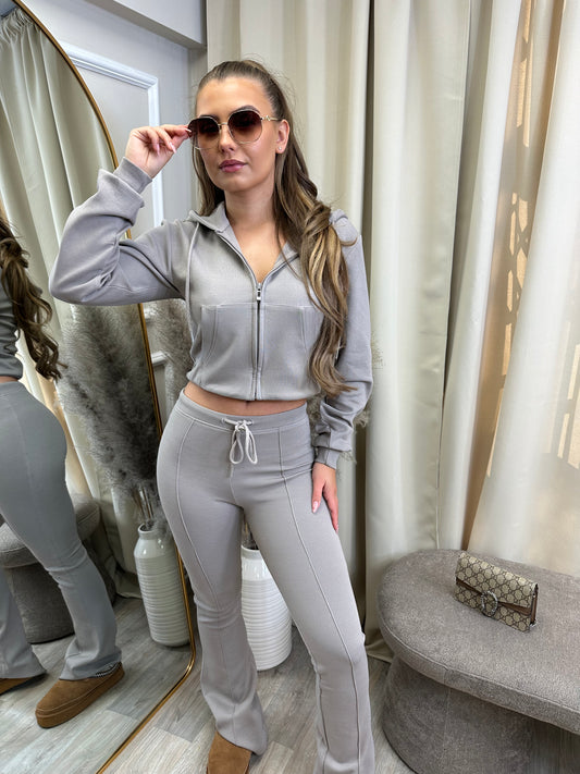 Scuba Tracksuit - cropped zip hoodie & flares