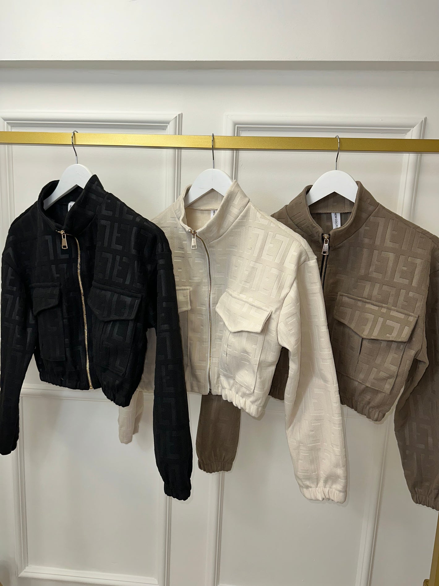 Embossed Cropped Jacket