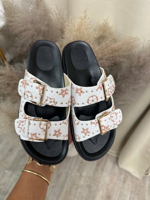 Women’s sandals white & Gold