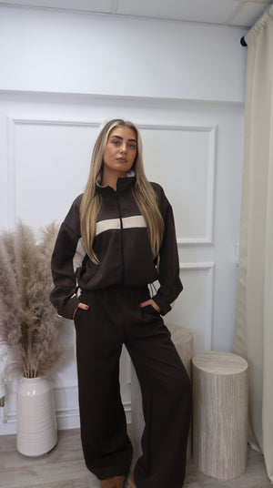 Stripe Zip-Up Tracksuit Set