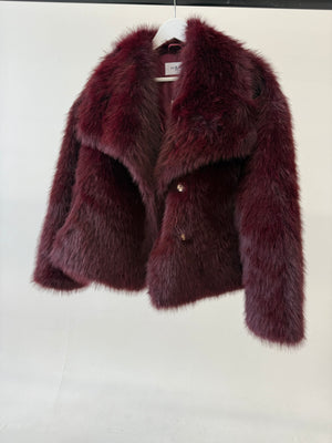 ELLA” Burgundy Faux Jacket