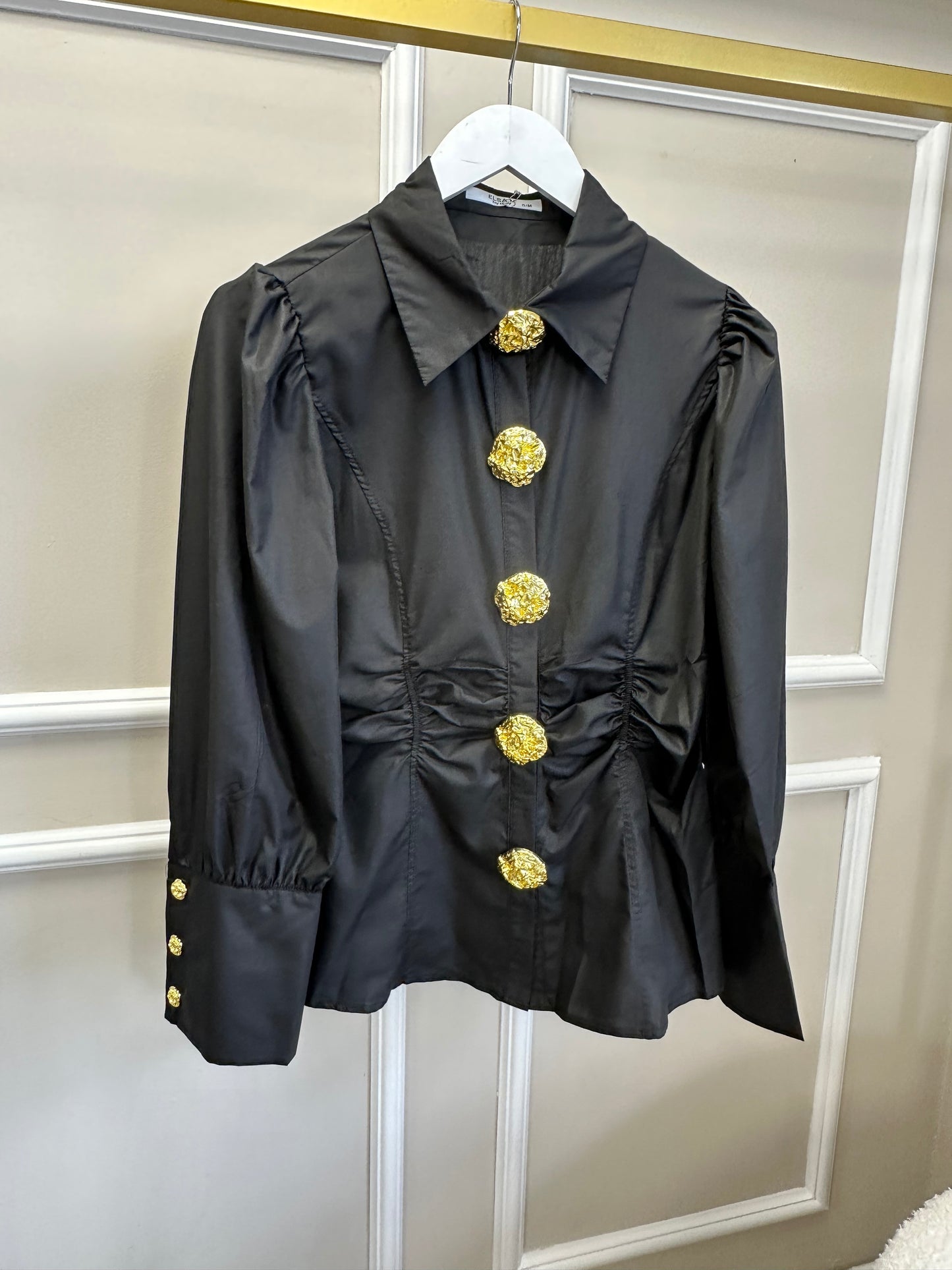 VALENTINA” GOLD BUTTON SHIRT