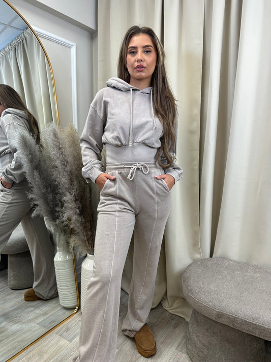 ACID WASH HIGH WAIST HOODIE & JOGGER TRACKSUIT