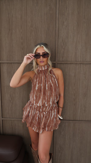 Chiffon Halter Neck playsuit