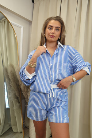 Poplin Pinstripe Short Set