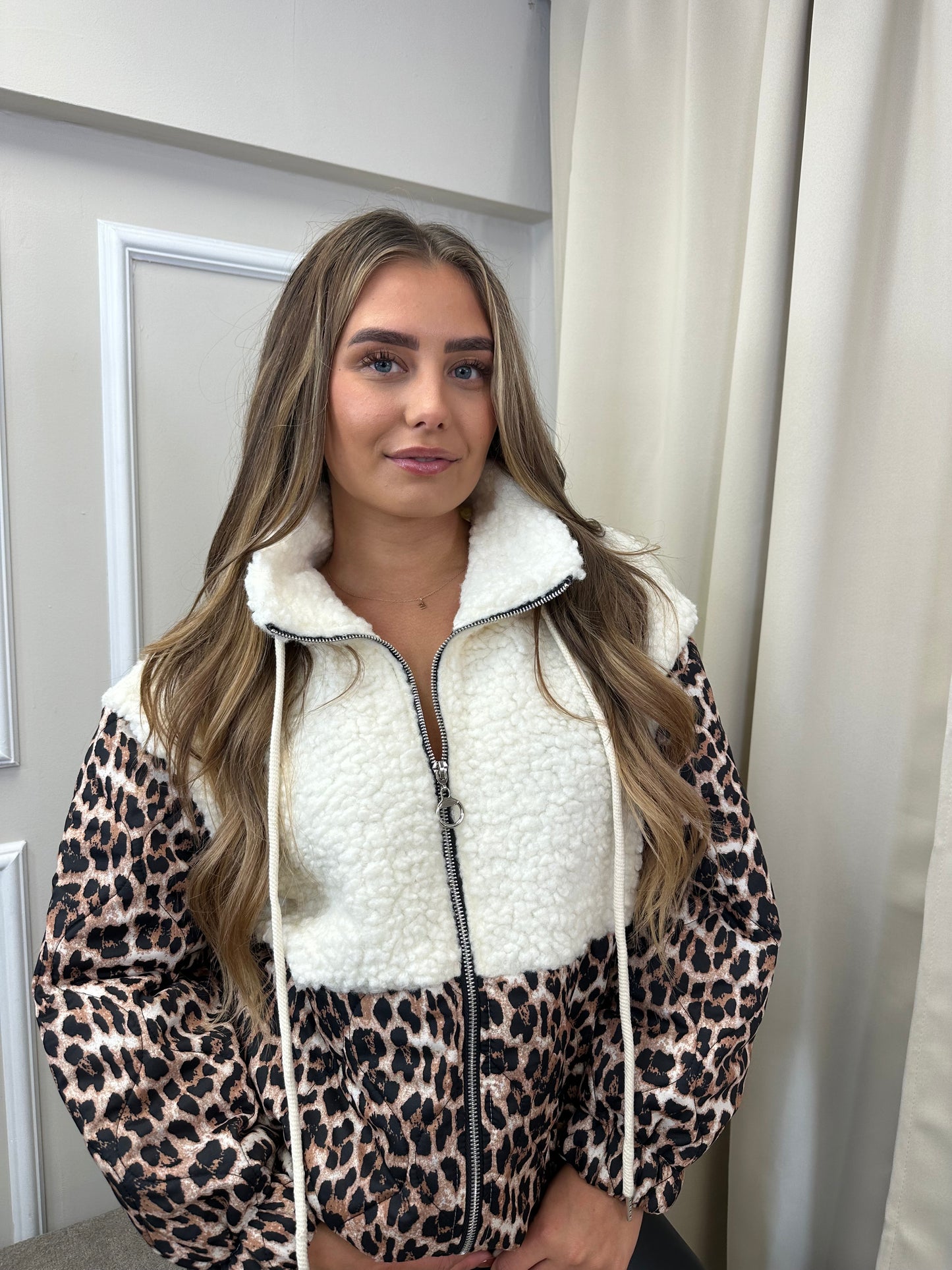 LEOPARD LIGHTWEIGHT PUFFER JACKET