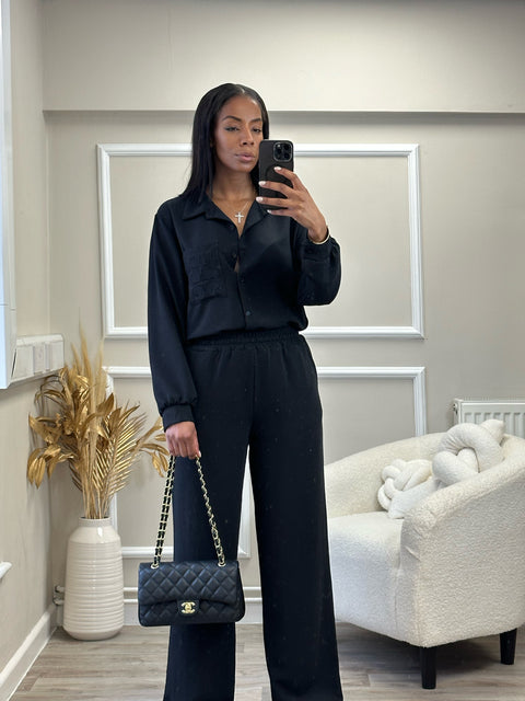 KYRA” EMBROIDERED SHIRT AND TROUSERS CO-ORD