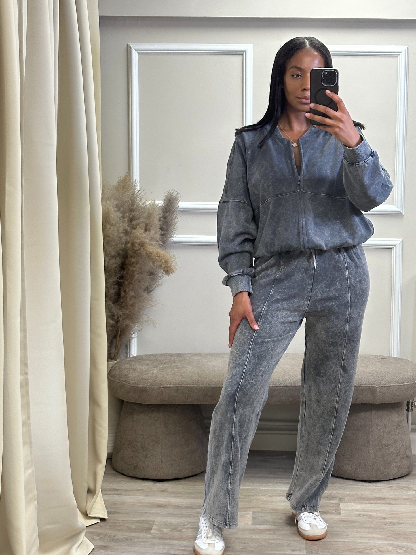 AMY” ACID WASH BOMBER TRACKSUIT